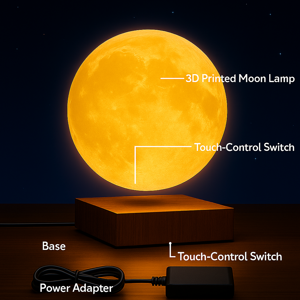 3D Magnetic Floating Levitating Moon Lamp