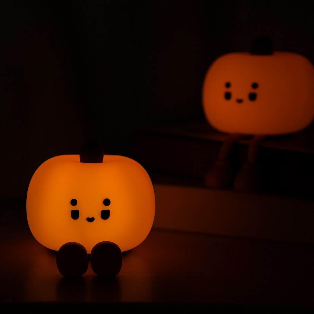 Pumpkin Lamp Small Night Lamp Halloween Silicone Pat Lamp Ambience Light