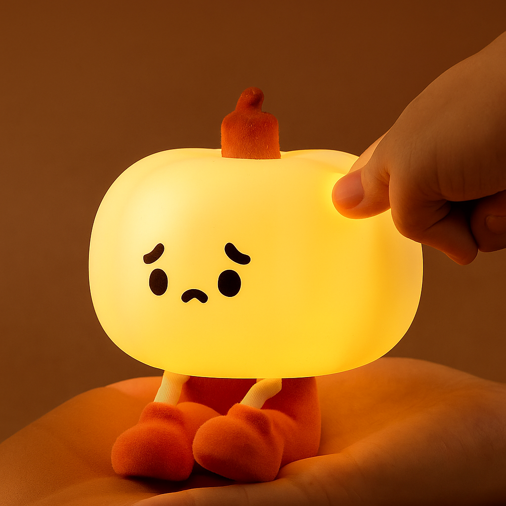 Pumpkin Lamp Small Night Lamp Halloween Silicone Pat Lamp Ambience Light