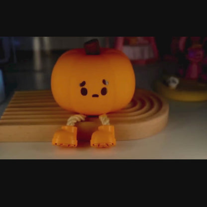 Pumpkin Lamp Small Night Lamp Halloween Silicone Pat Lamp Ambience Light